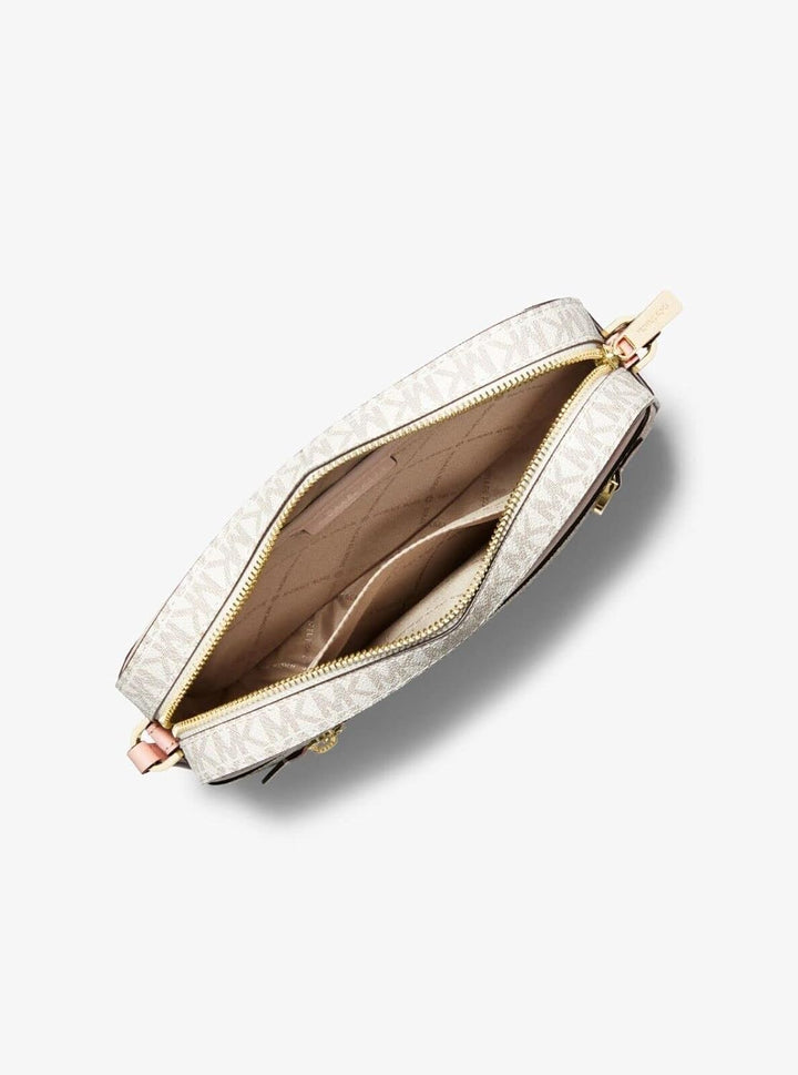 Michael Kors Jet Set East West Chain Crossbody Vanilla MK Powder Blush Pink Bundled with Michael Kor