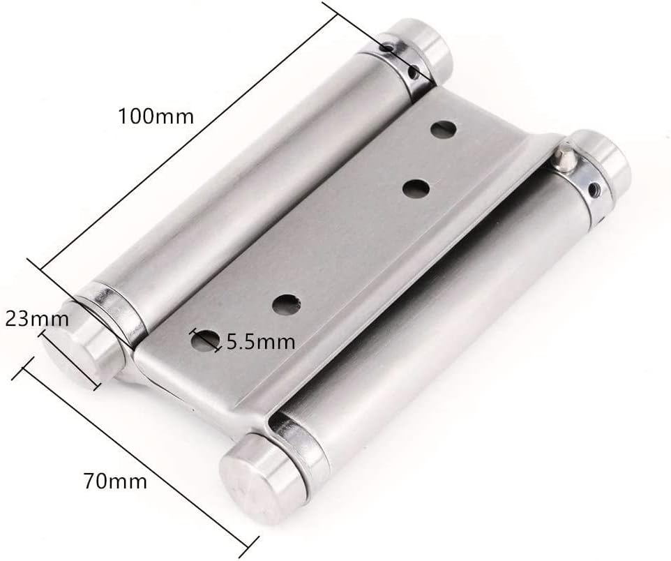 2 Paar Café-Türscharniere, doppelte Aktion, Federscharnier, Edelstahl, selbstschliessend (10,2 cm) 4