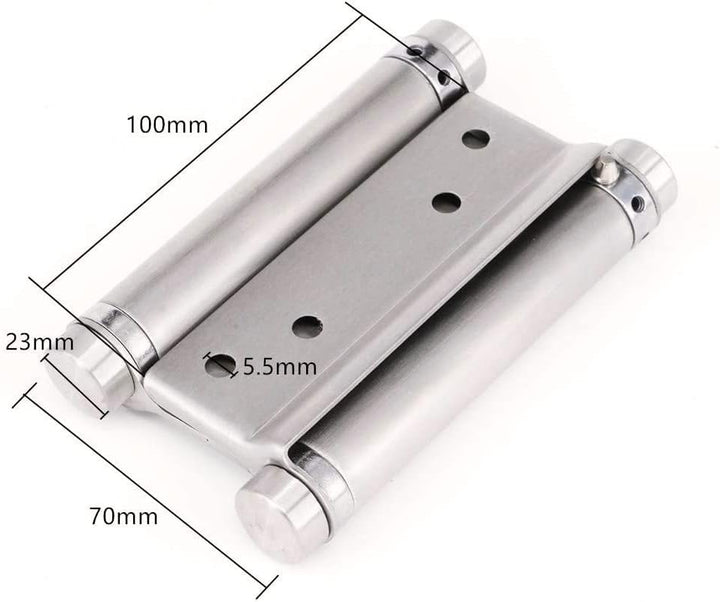 2 Paar Café-Türscharniere, doppelte Aktion, Federscharnier, Edelstahl, selbstschliessend (10,2 cm) 4