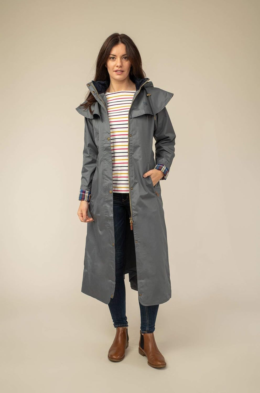 Lighthouse Outback - Damen Regenmantel - lang - wasserdicht 38 Urban Grau, 38 Urban Grau
