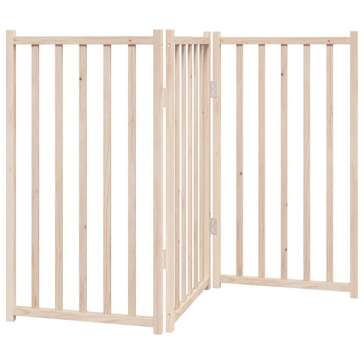 vidaXL 3-TLG. Hundetor Faltbar 150 cm Massivholz Tanne 150 cm Length Braun, 150 cm Length Braun