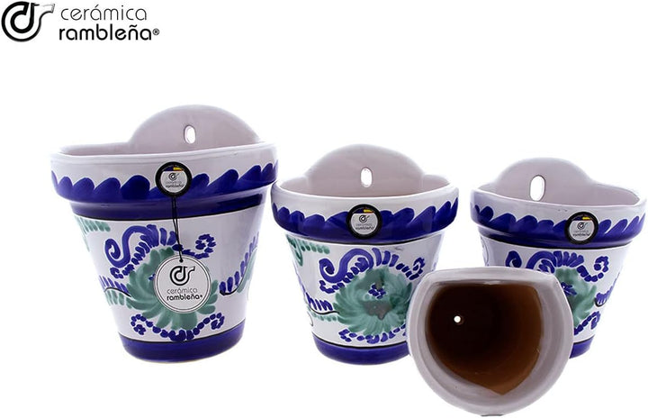 CERÁMICA RAMBLEÑA | Pileta Hanging Planter | Hängendes Pflanzgefäss aus Ton | Grenadianisches dekori