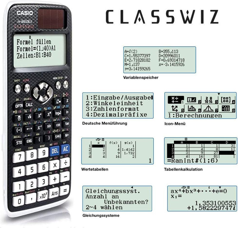 Casio FX-991DE X ClassWiz Scientific Calculator with Natural Display ClassWiz Rechner Single