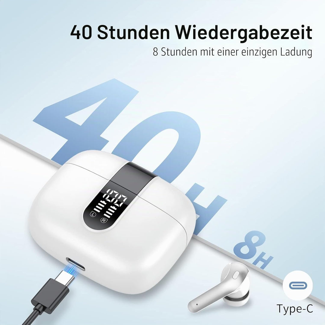 taopod Kopfhörer Kabellos Bluetooth, Bluetooth Kopfhörer Mit Mikrofon, In Ear Kopfhörer Bluetooth 5.