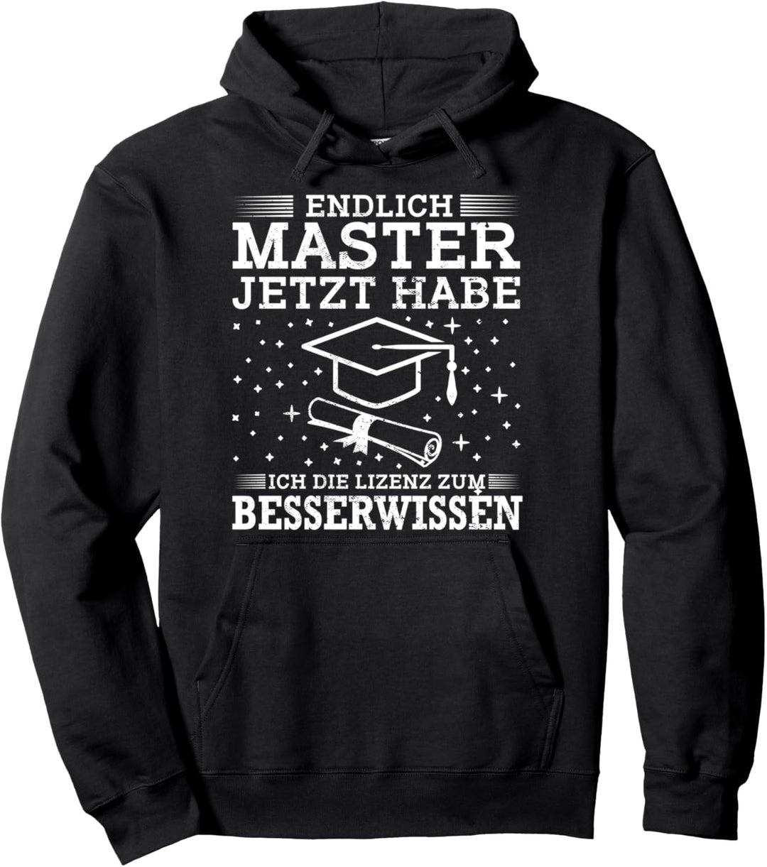 Master Abschluss Geschenk Lizenz Zum Besserwissen Pullover Hoodie