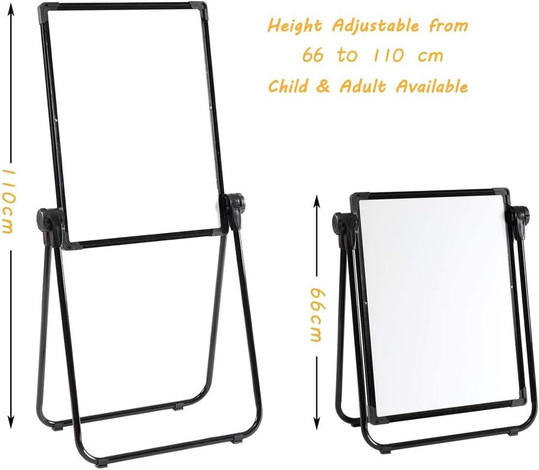 DOEWORKS Kinder Staffelei Magnetische Whiteboard U-Ständer, Doppelseitiges Whiteboard & Kreidetafel