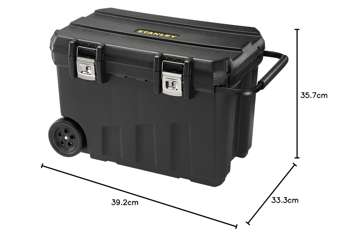 Stanley Werkzeugbox (76,8 x 49 x 47,6 cm, mobile Box für Werkzeuge, hohes Volumen von 90l, Werkzeuga
