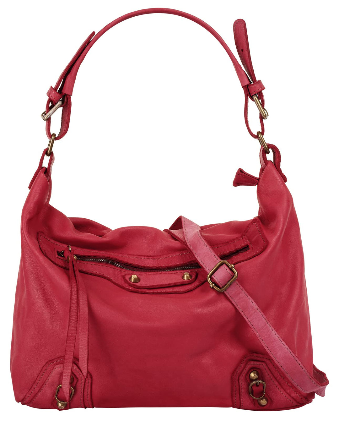 Samantha Look Shopper Echt Leder Damen | Made in Italy, geräumige Umhängetasche, Handtasche aus Lede