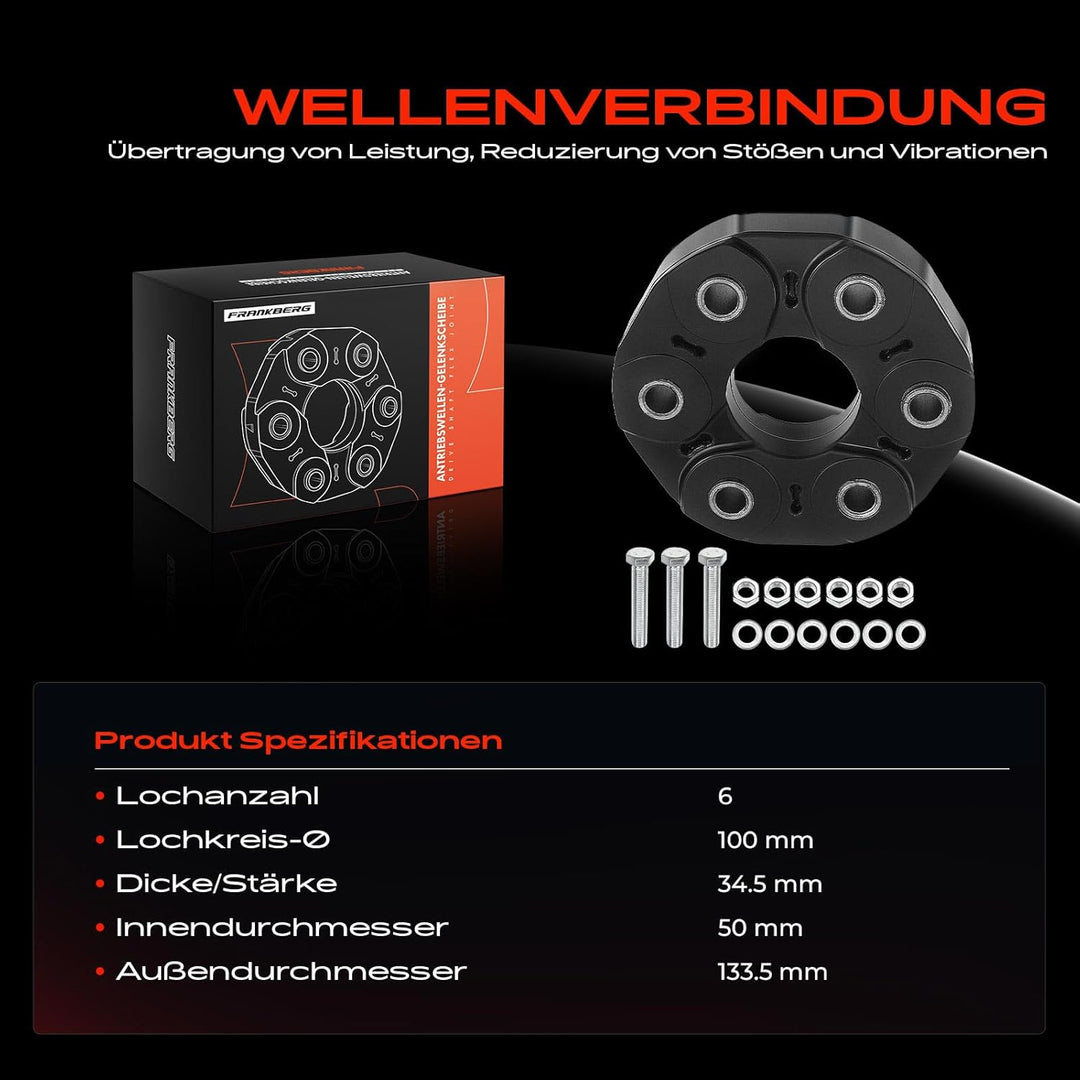 Frankberg Gelenkscheibe Hardyscheibe Kardanwelle Kompatibel mit 300 C LE LX 2.7L 3.5L 2004-2012 300
