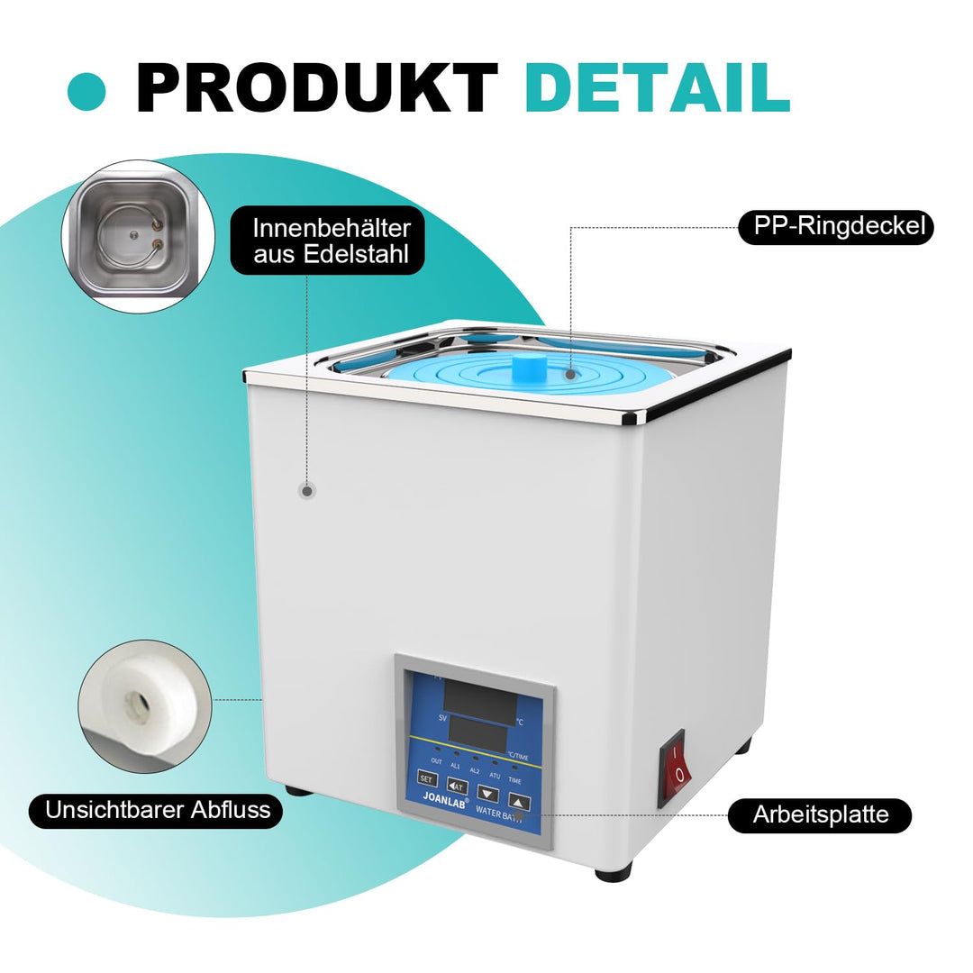 JOANLAB Digitales Thermostat-Wasserbad für Elektro-Labor, 3 l, RT-100 °C BHS-1, BHS-1