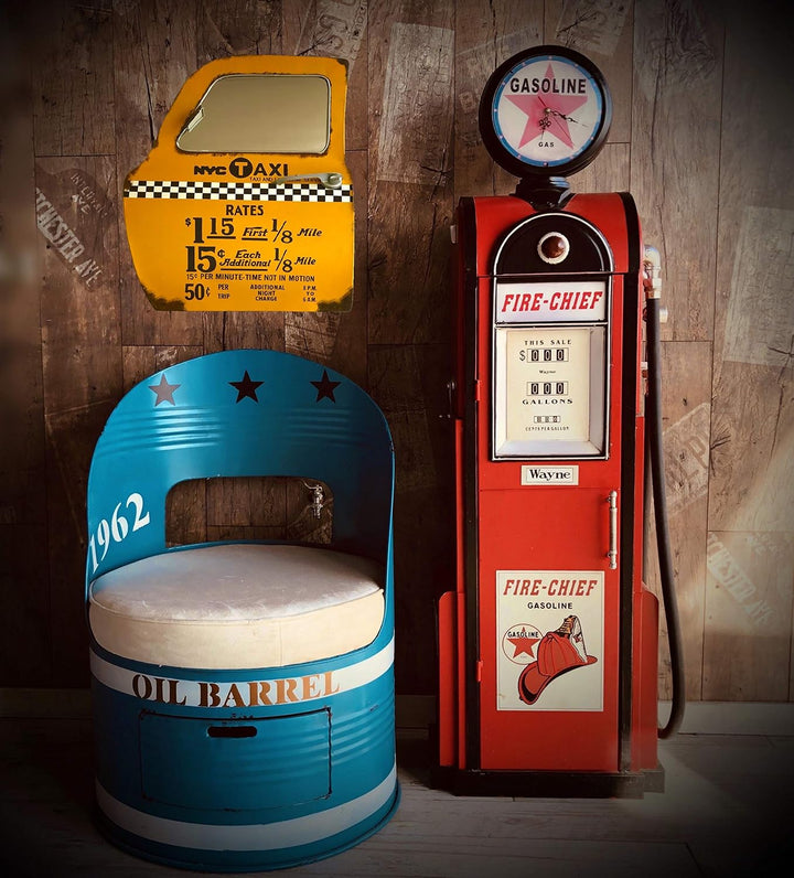 DiiliHiiri New York Taxi Retro-Schild Tür Zeichen mit Spiegel Metallhandwerk Zubehör für Zuhause Wan