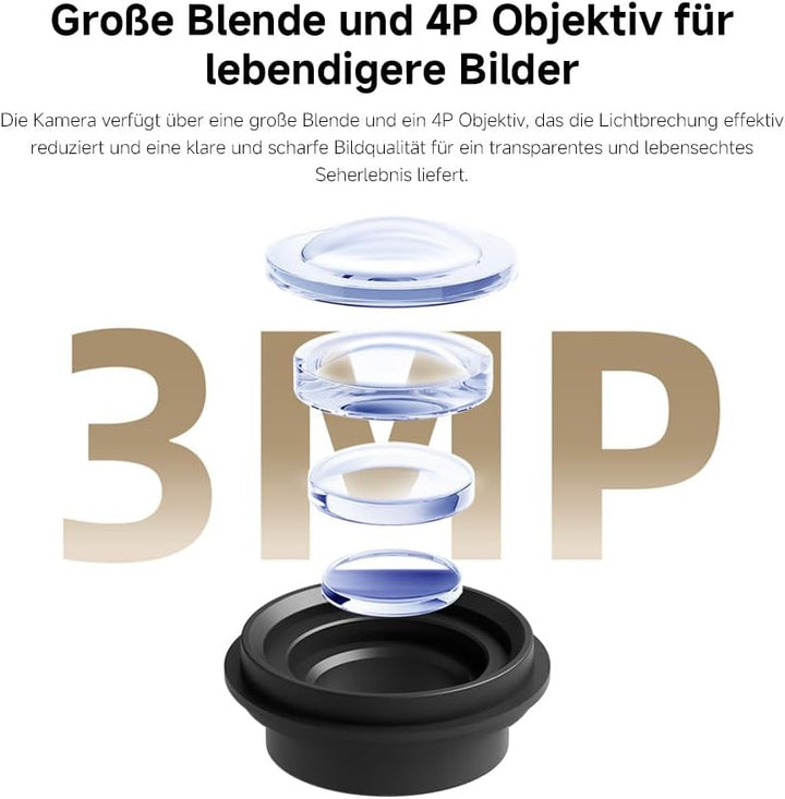 XIAOMI C301 Überwachungskamera Innen WLAN 360°, 2K-Auflösung, Schutz der Privatsphäre, Farb-Nachtsic