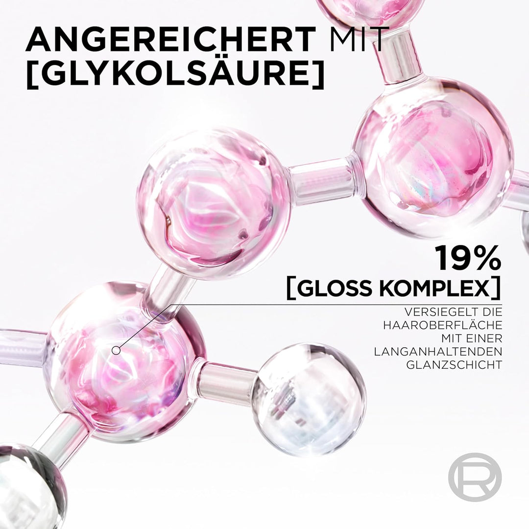 L'Oréal Paris Elvital Glycolic Gloss Bundle mit Shampoo, Spülung, 5 Minuten Haar-Laminierung für gla