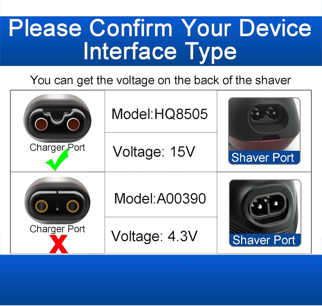 15V Rasierer Ladekabel Netzteil, Rasierer Netzteil Ladegerät, Kompatibel mit 3000 5000 7000 9000 S50