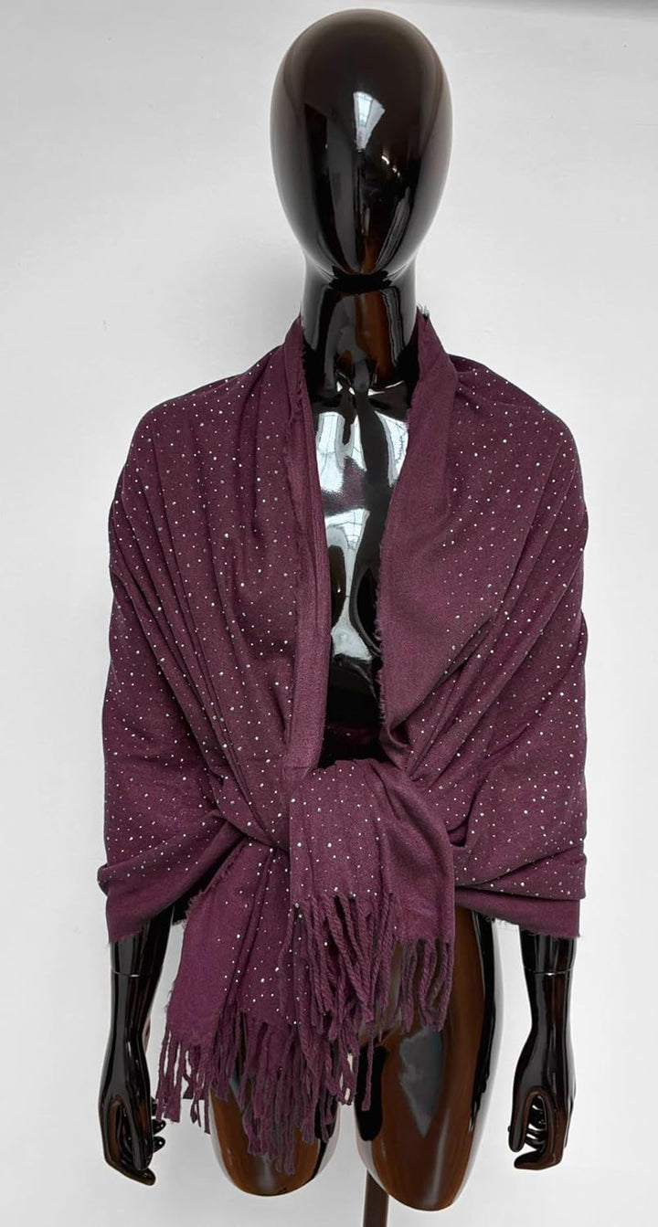Van Der Rich® - Schals und Stolen mit Strass für Abendgarderobe - Damen Weinrot, Weinrot