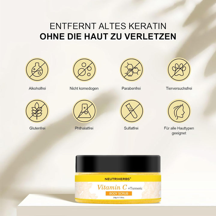 Neutriherbs Kurkuma Körperpeeling, 200G-Vitamin C Tiefenreinigung Peeling Körper für Entfernt Abgest