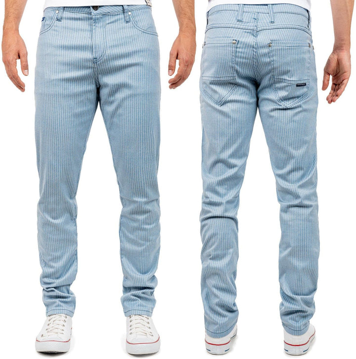 Cipo &amp; Baxx Herren Slim Fit Hose Stoffhose im modernen Look, 30W / 32L Blau - 02