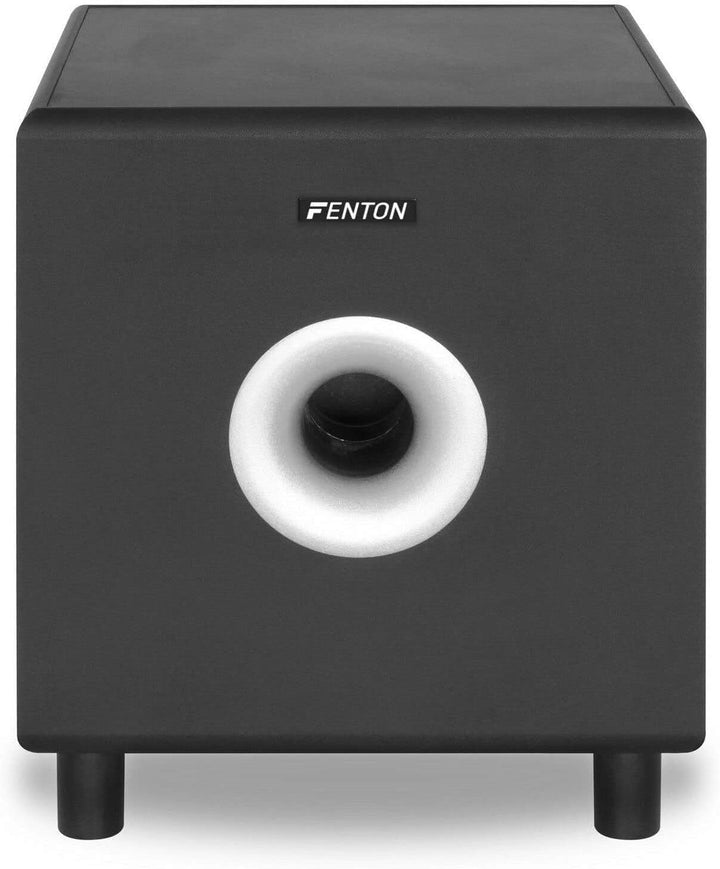 Fenton SHFS10B Subwoofer aktiv 10 Zoll, 200 Watt Sub Woofer, Integrierter Verstärker, Bass Box, Perf