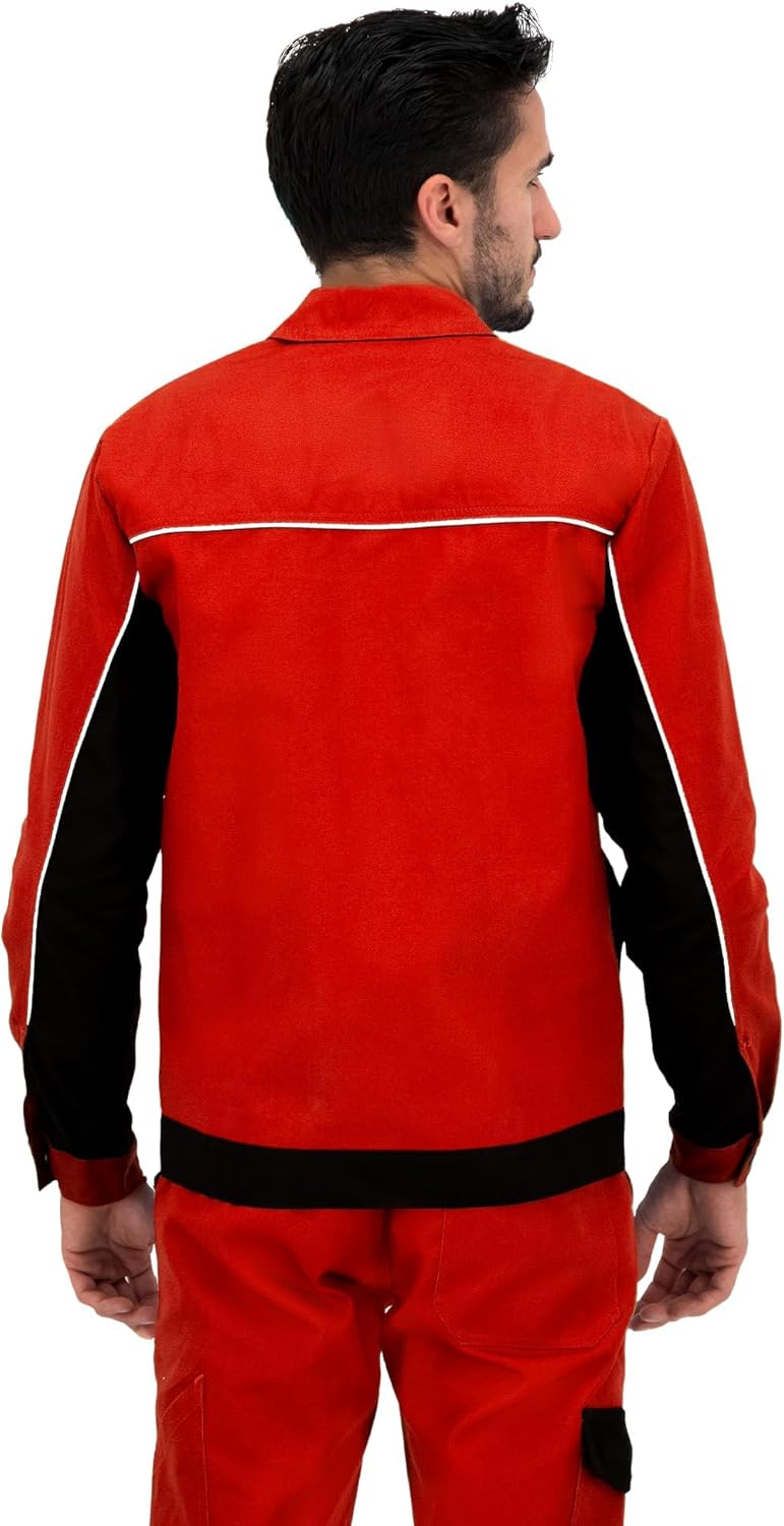 BWOLF ARES 100% Baumwolle Arbeitsjacke Männer Arbeitsjacke Herren Arbeitsjacke Bundjacke S Schwarz/R