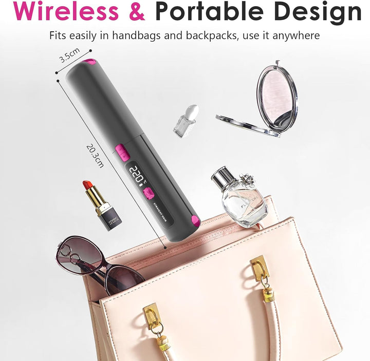 Mini Glätteisen 2 IN 1 Locken & Glätten für Alle Haartypen, Mini Haarglätter für Kurzes Haar, 6 Temp