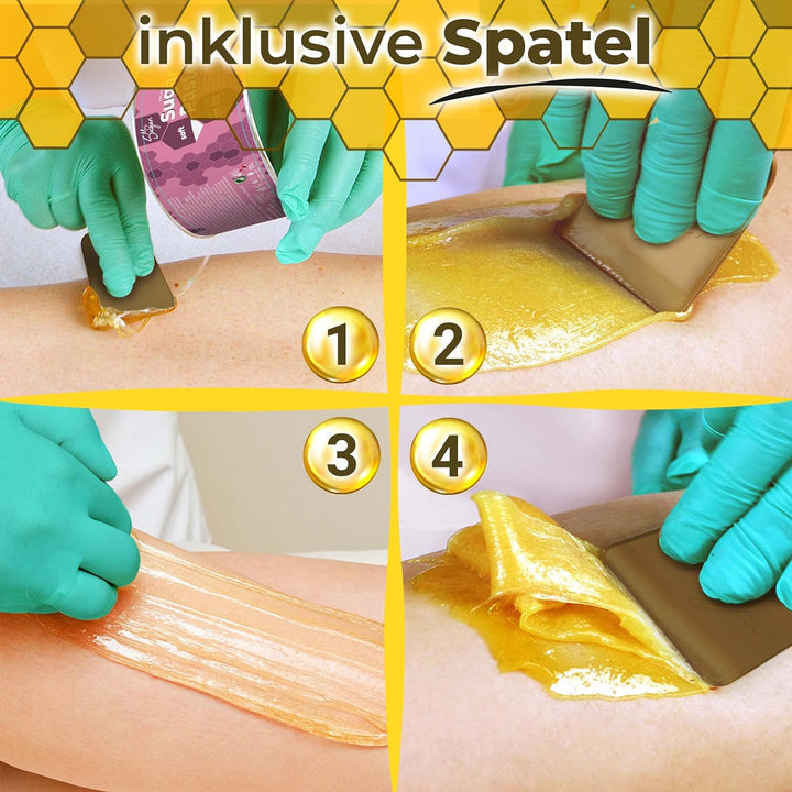 Sugaring Paste Mrs. Sugar 1x Zucker-Spatel, Strong Zuckerpaste Haarentfernung 550g (Strong), Strong