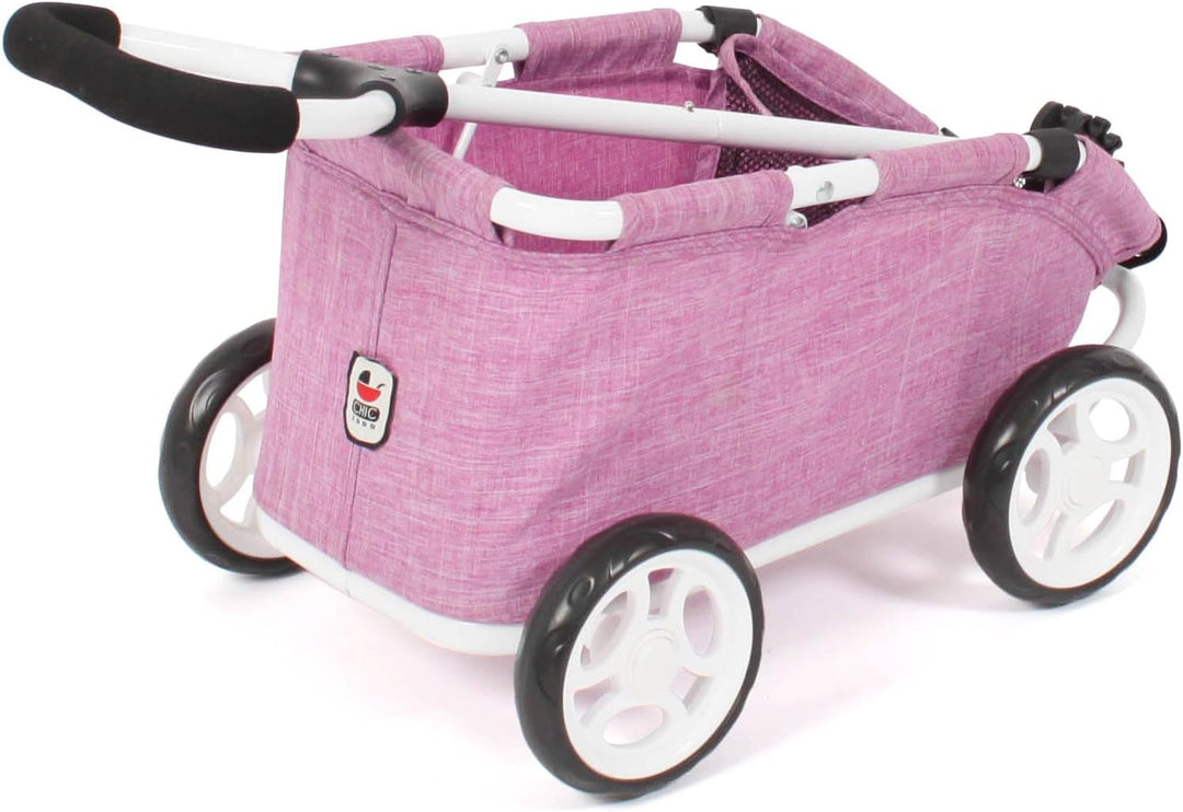 Bayer Chic 2000 - Ziehwagen Skipper, Kleiner Bollerwagen für Teddys, Puppen und Spielzeug, Jeans pin