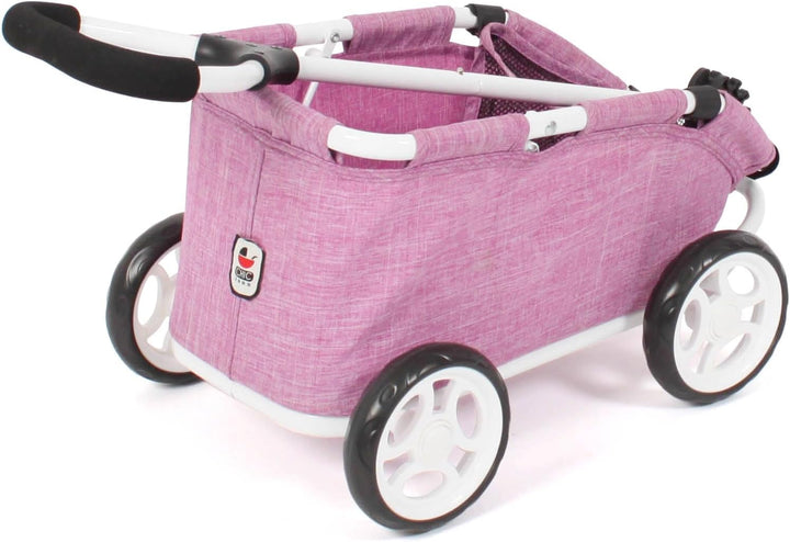 Bayer Chic 2000 - Ziehwagen Skipper, Kleiner Bollerwagen für Teddys, Puppen und Spielzeug, Jeans pin