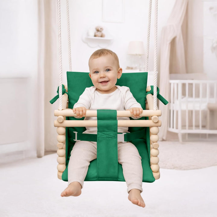 MAMOI® Schaukel Indoor, Holzschaukel, Schaukel aus Holz, Schaukel für Zimmer und Türrahmen, Schaukel