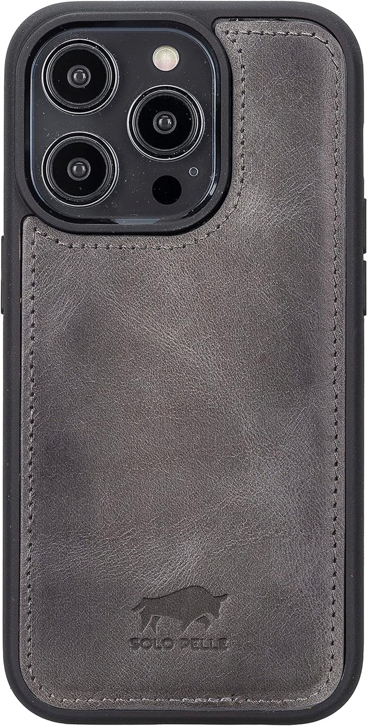 Solo Pelle Lederhülle kompatibel für iPhone 15 Pro in 6.1 Zoll abnehmbare Hülle (2in1) inkl. Kartenf