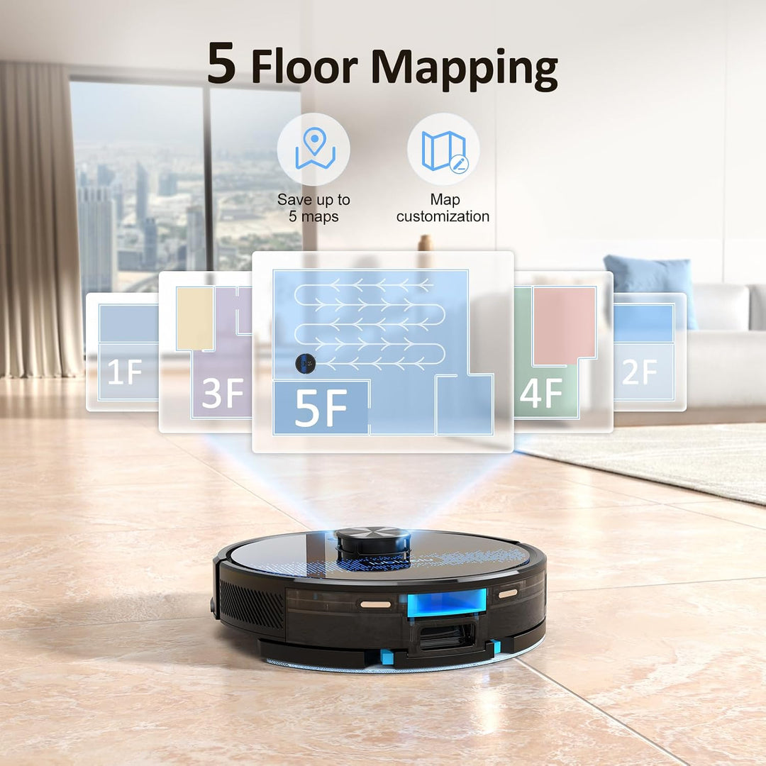 Lubluelu Robot Vacuum Cleaner and Mop Combo, SL60Ultra Robotic Vacuum, 150Mins Max, 56dB, 24 No-Go Z