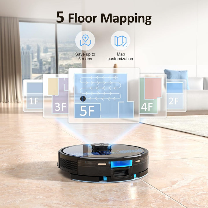 Lubluelu Robot Vacuum Cleaner and Mop Combo, SL60Ultra Robotic Vacuum, 150Mins Max, 56dB, 24 No-Go Z