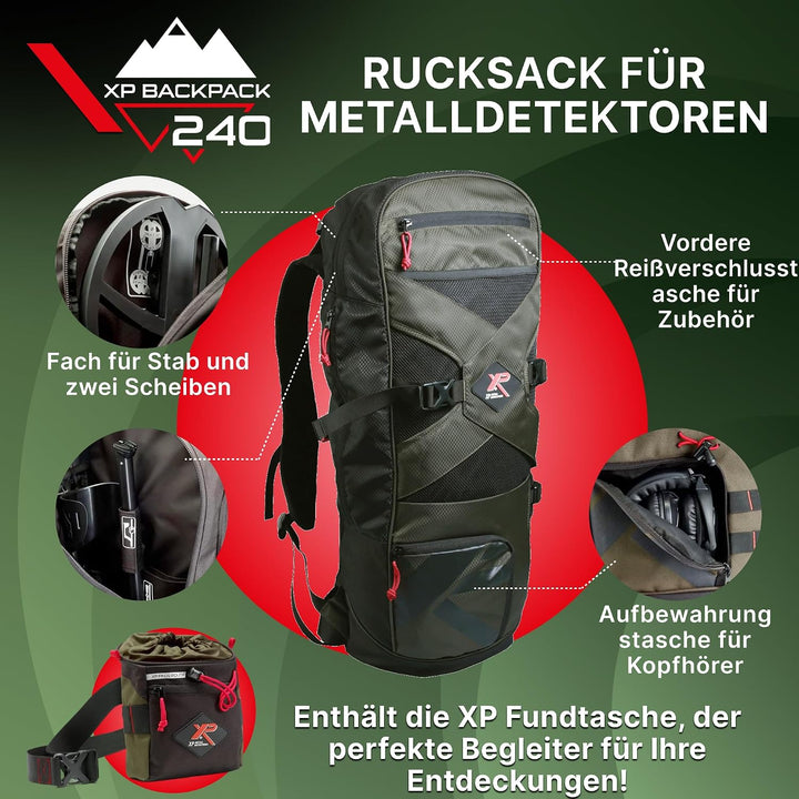 XP Metal Detectors ICONX Adventure Pack - WSAXL Stereo-Kopfhörer, MI-6 Pinpointer, FMF 28cm Suchspul