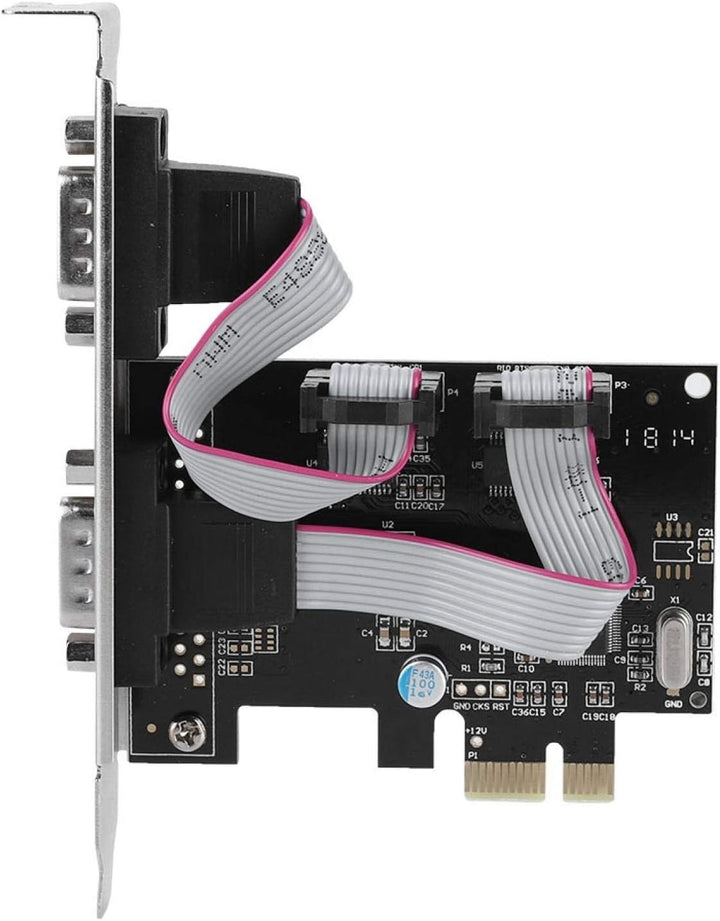 ASHATA 2 Port Serielle RS232 PCI-E Schnittstellenkarte,PCI-E zu Dual RS-232 Serial Port Adapter Konv
