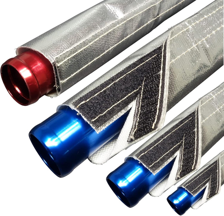 2m Alu-Titan Klett Hitzeschutzschlauch ID-Ø 15mm Klettverschluss | VIELE LÄNGEN & GRÖSSEN 10-210mm |