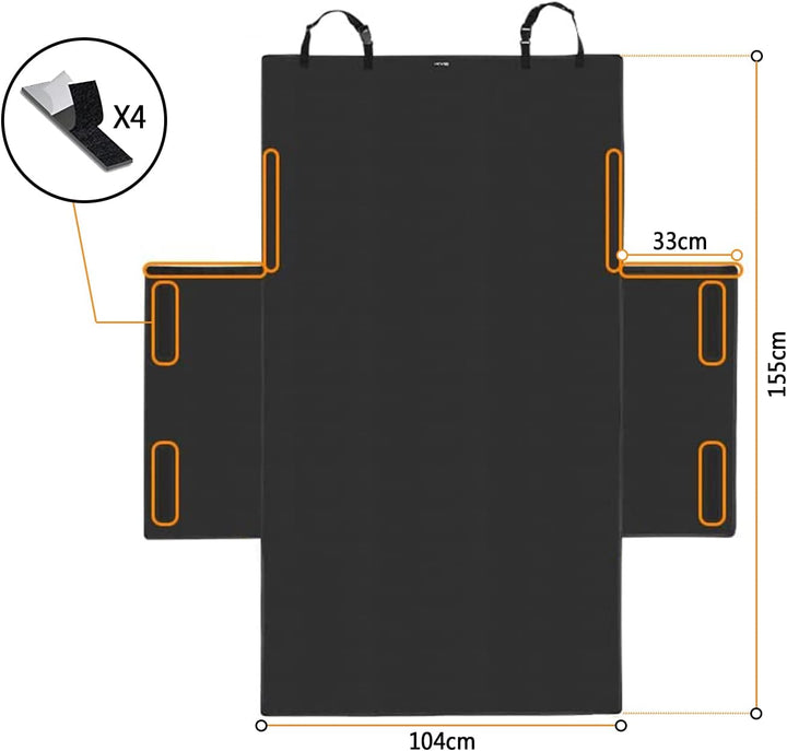 FINEVERNEK Kofferraumschutz Hund mit Seitenschutz, Autoschondecke für Hunde mit Den Rücksitz, Univer