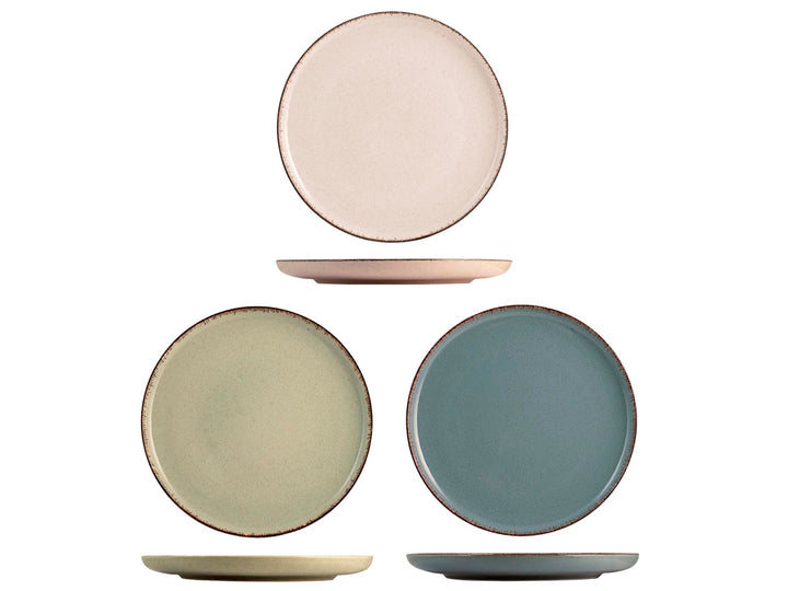 H&h set 4 piatti piani pearl in porcellana cm 27