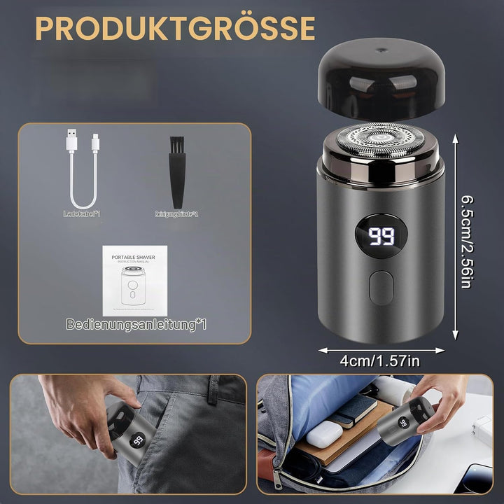 Elektrorasierer Herren, 2 in 1 Tragbarer Elektrischer Mini-Rasierer, Sopami Mini Shaver, Wasserdicht