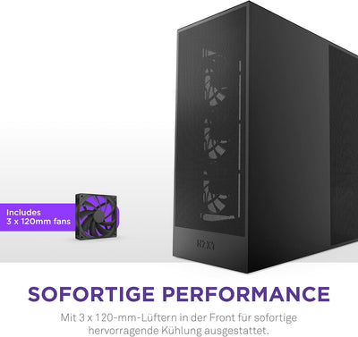 NZXT H7 Flow | Mid-Tower-ATX-Airflow-Gehäuse | Bis zu 3 x 120-mm-Lüfter im Boden zur direkten GPU-Kü