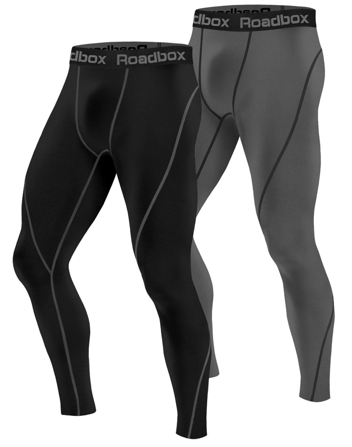 Roadbox Kompressionshose Herren Laufhose Lang für Sport, Training, Fitness, Radfahren, Yoga, Wandern