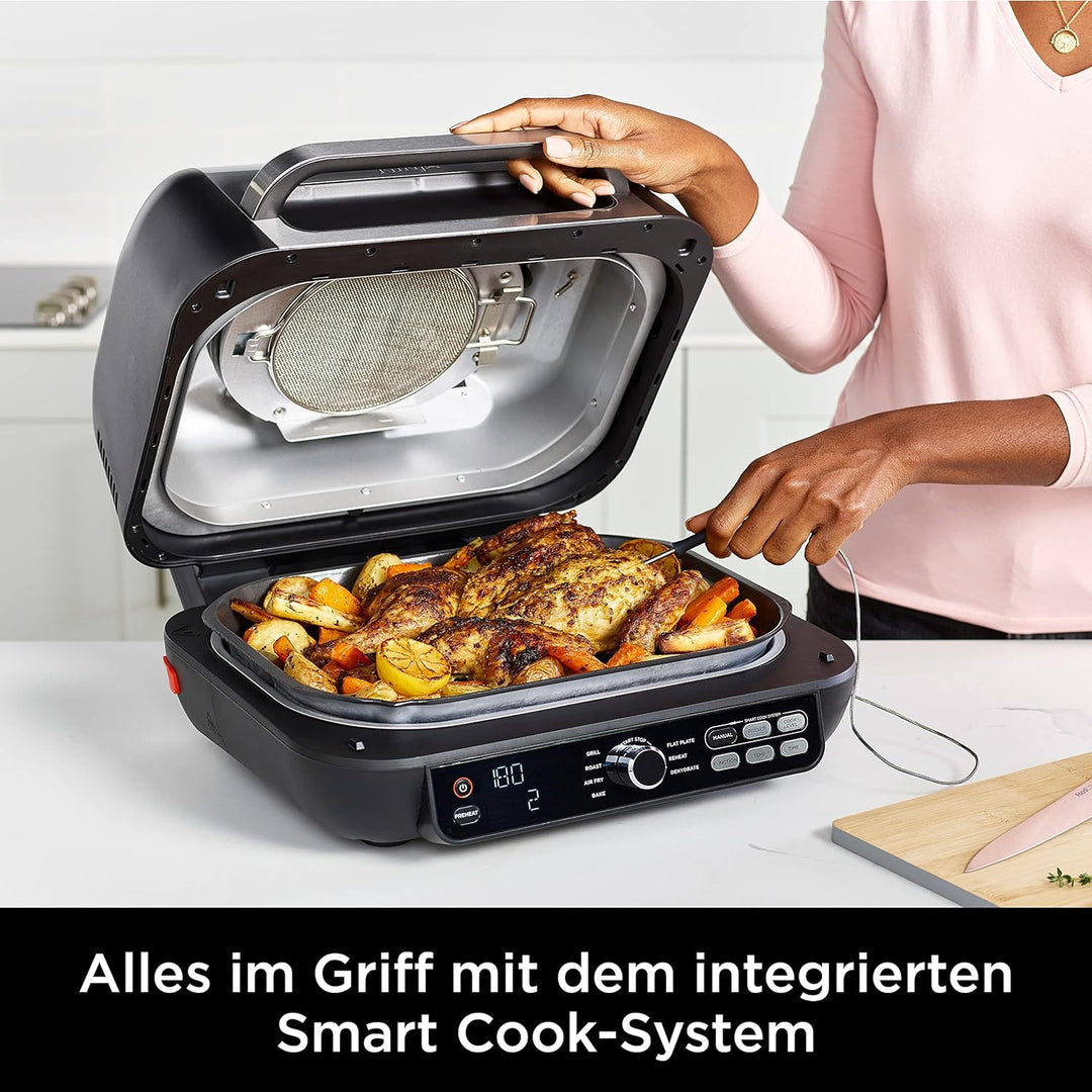 Ninja Foodi MAX PRO Grill, Plancha Flat Grill Plate & Airfryer, 3,8LHeissluftfritteuse, Air Fryer mi