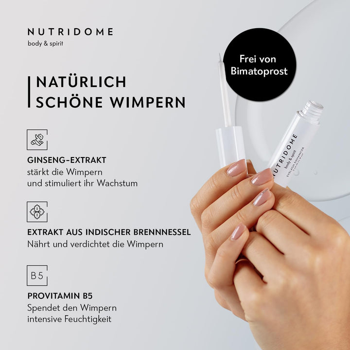 NUTRIDOME Wimpernserum 3ml für ein Starkes und Schneller Wimpernwachstum, Wimpernverlängerung, Wimpe