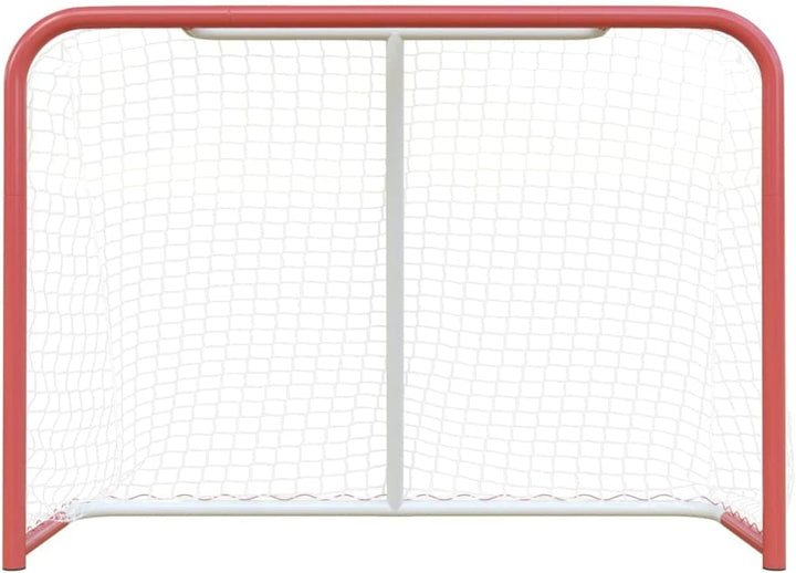 vidaXL Hockeytor mit Netz Hockey Tor Fussballtor Rot Weiss Stahl Polyester 153 x 60 x 118 cm, 153 x