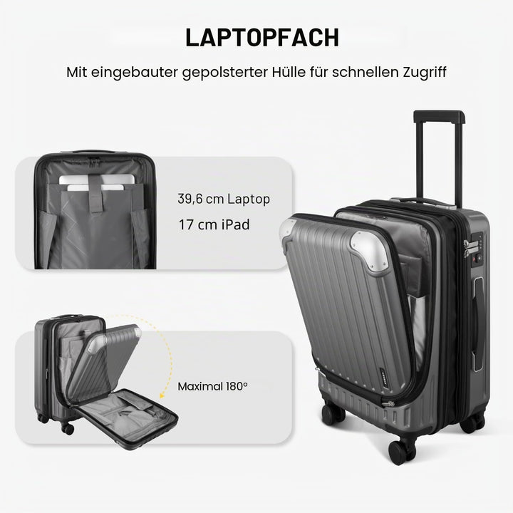 LEVEL8 Koffer Trolleys Leicht ABS+ PC Handgepäck Hartschalen-Koffer Trolley Rollkoffer Reisekoffer E