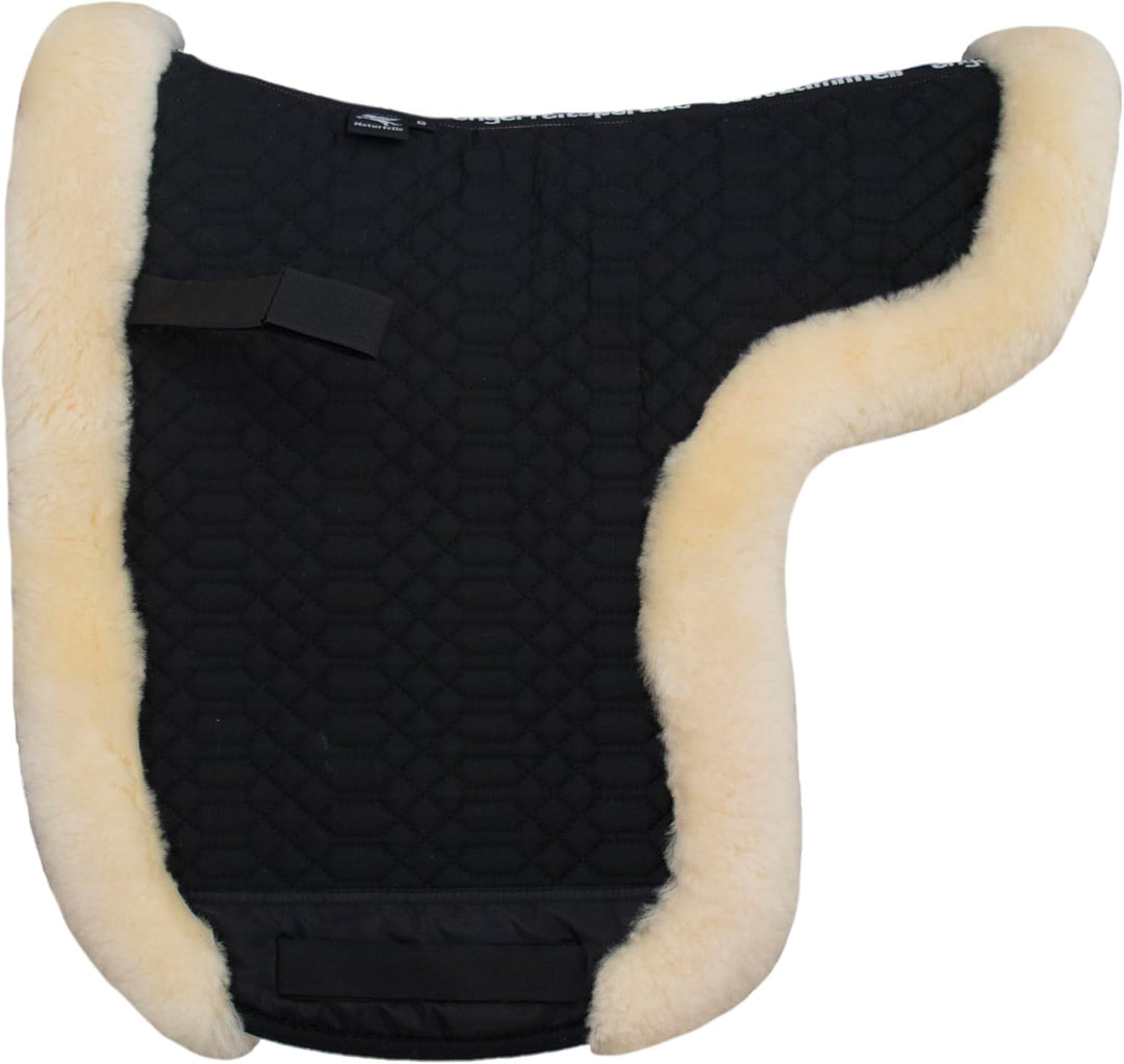 Engel Reitsport Lammfell Satteldecke SADEK4 Unterseite komplett Fell Fellkranz schwarz-med. Dressur