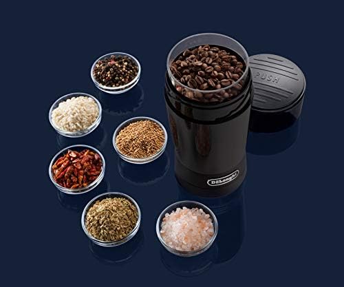 De'Longhi KG200 Elektrische Kaffeemühle mit Klinge, Edelstahl, Schwarz