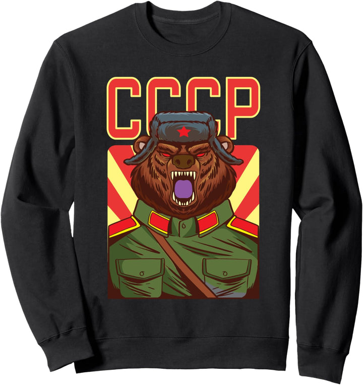 Bär mit Uschanka Soldat Sowjetunion Soviet Russia UdSSR CCCP Sweatshirt