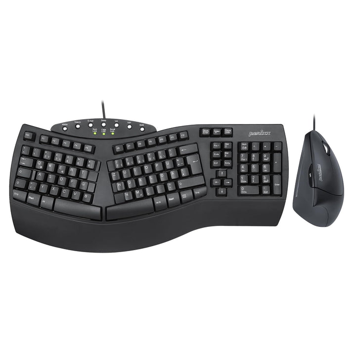 Perixx PERIDUO-512B Ergonomisches Tastatur- und Maus-Set - Vertikale Design-Maus, Kabelgebunden, USB