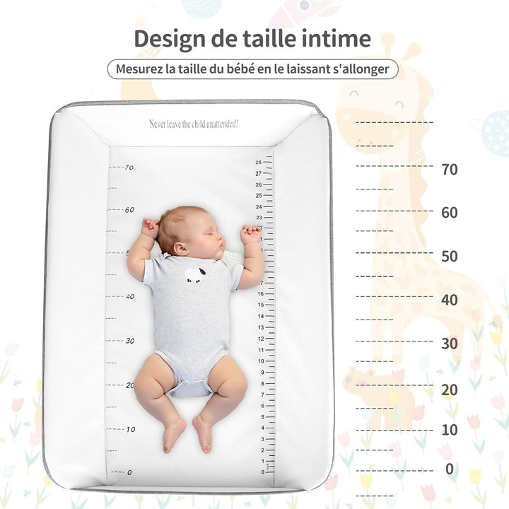 OHMG Baby Wickelkombi Klappbare Wickelkommode,Wickeltisch mit Rollen,Mobiler Wickeltisch mit Wickela