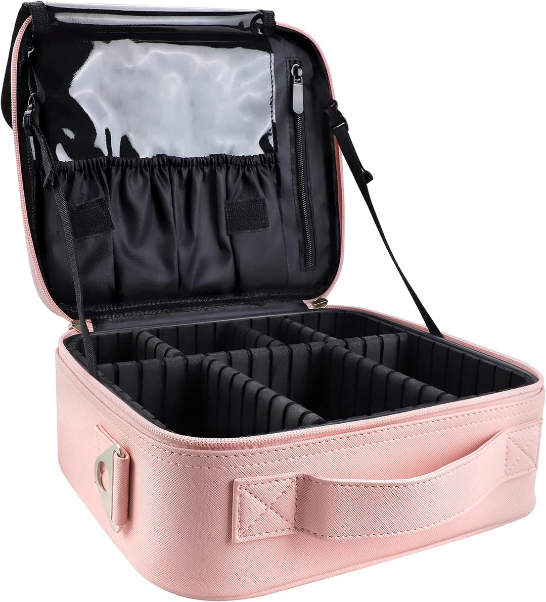 Kosmetiktasche, Kosmetikkoffer Grosse Kapazität Professionelle PU Leder Make Up Organizer Tasche was