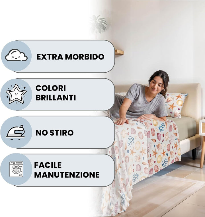 Italian Bed Linen, Fashion Bettwäsche-Set, Mikrofaser, Marea, Doppelbett Doppelbett Marea, Doppelbet